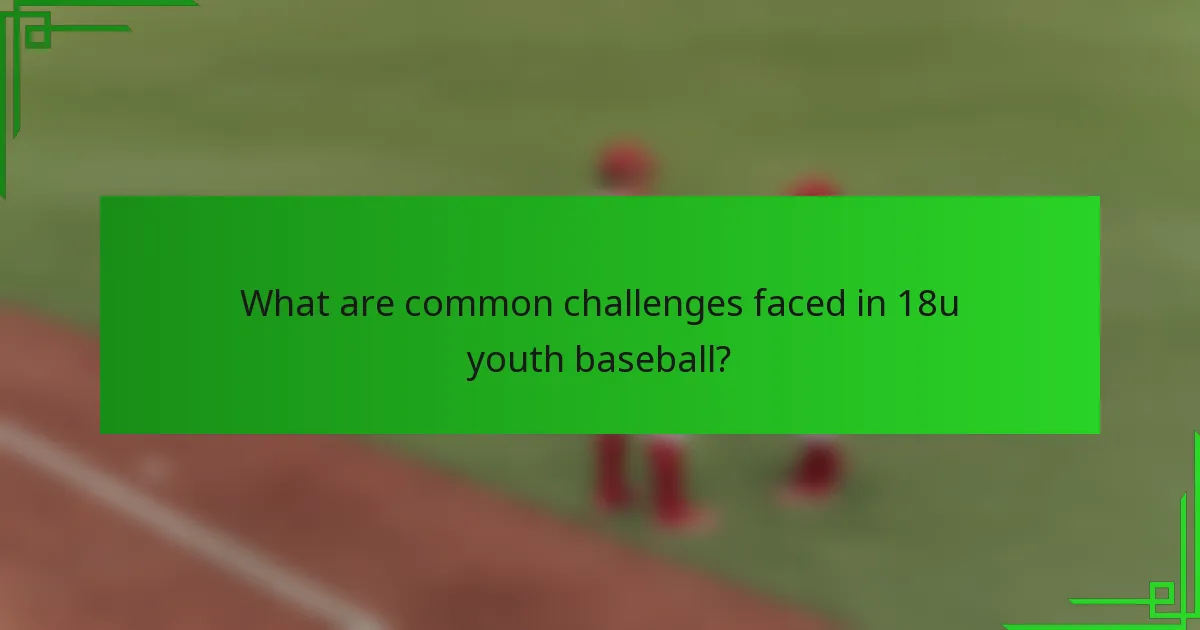 What are common challenges faced in 18u youth baseball?